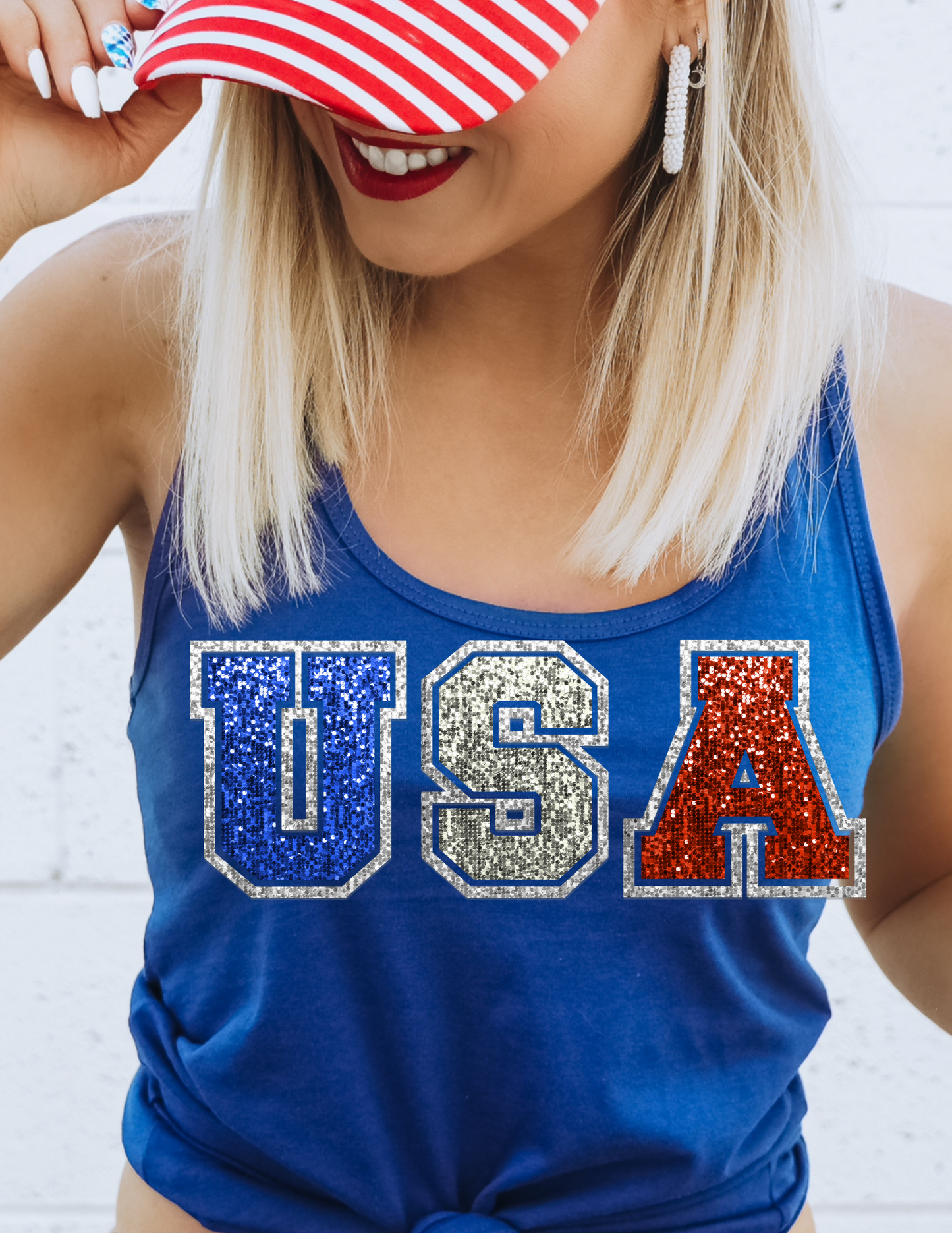 FAUX GLITTER USA DTF TRANSFER
