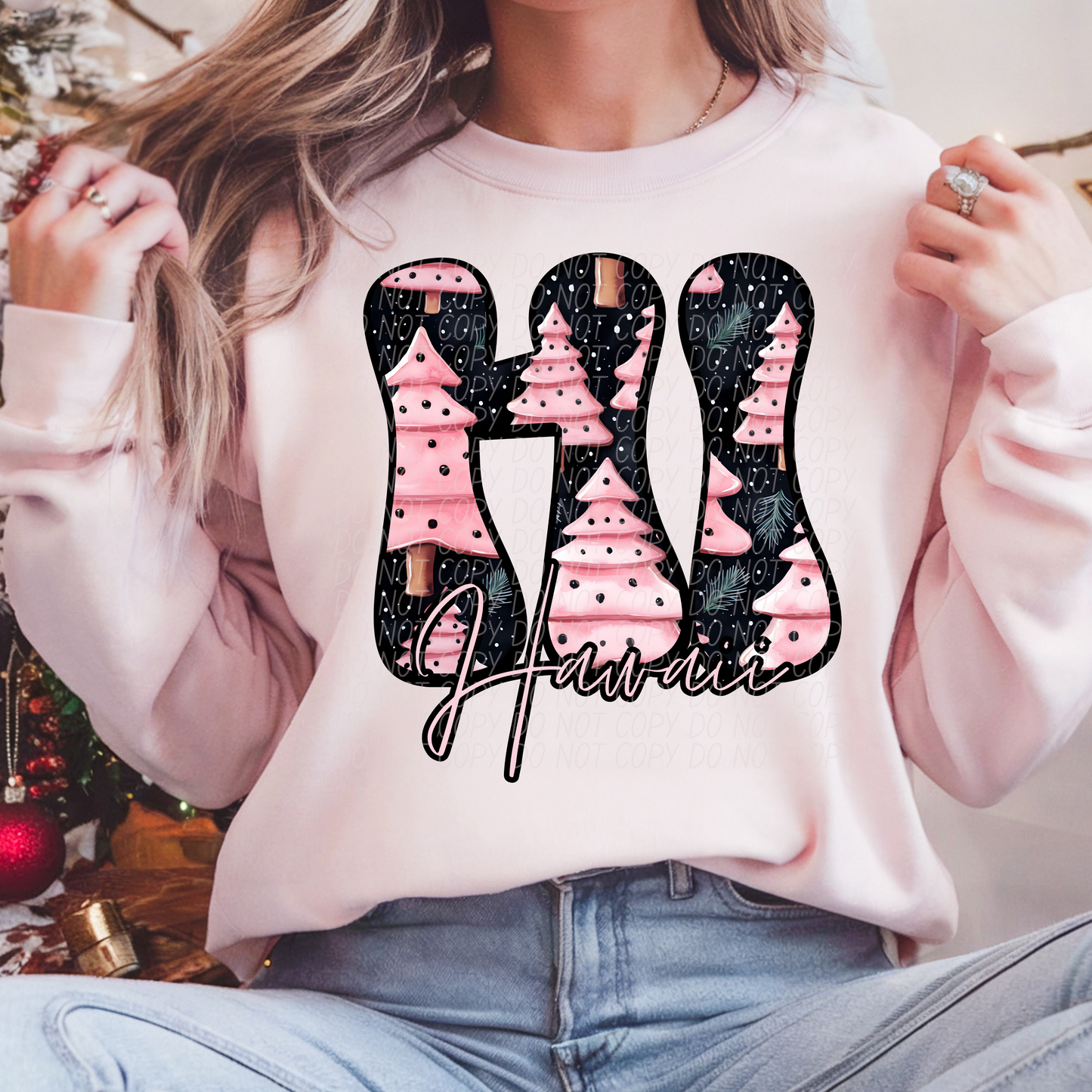 HAWAII PINK CHRISTMAS DTF TRANSFER