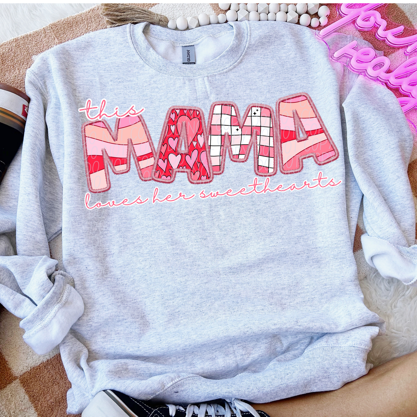 MAMA LOVES SWEETHEARTS BOHO DTF TRANSFER