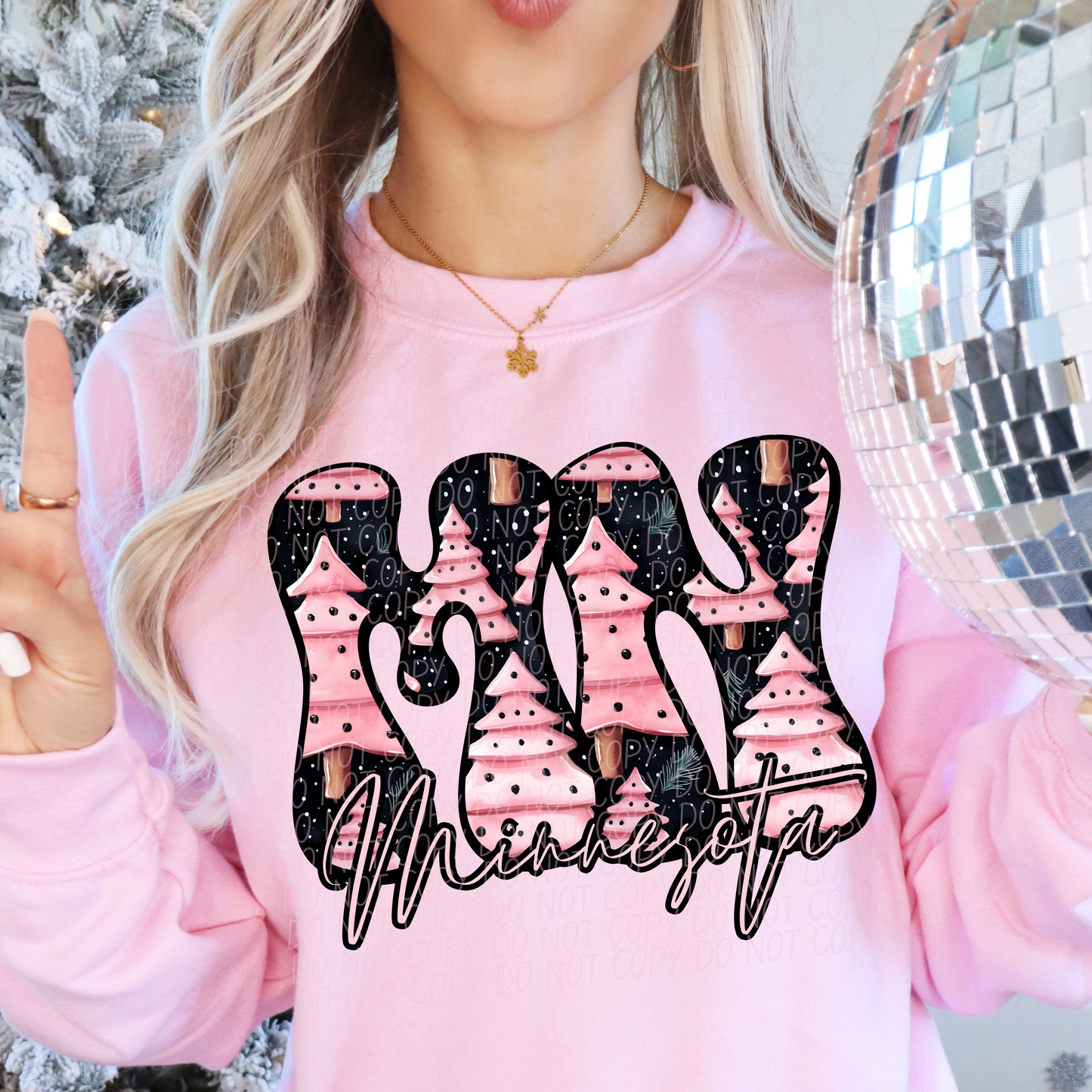 MINNESOTA PINK CHRISTMAS DTF TRANSFER