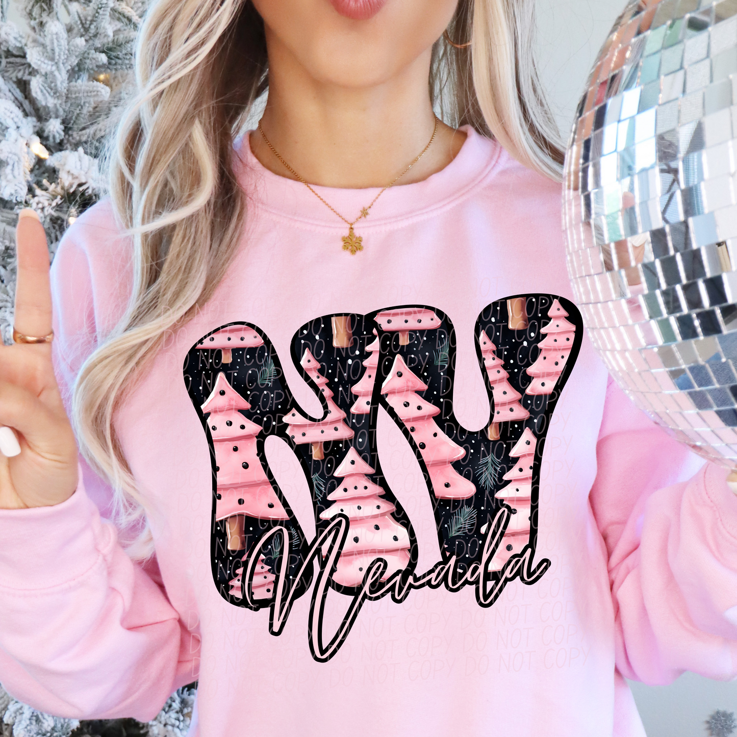 NEVADA PINK CHRISTMAS DTF TRANSFER