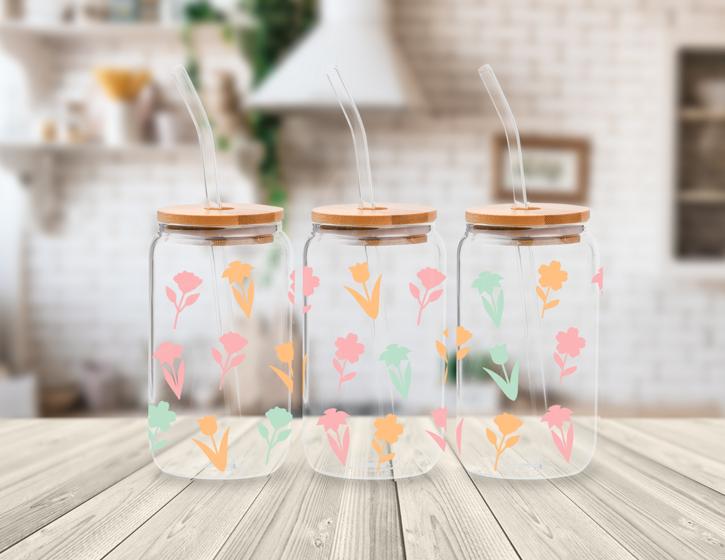 SPRING FLOWERS 16 OZ UV DTF CUP WRAP