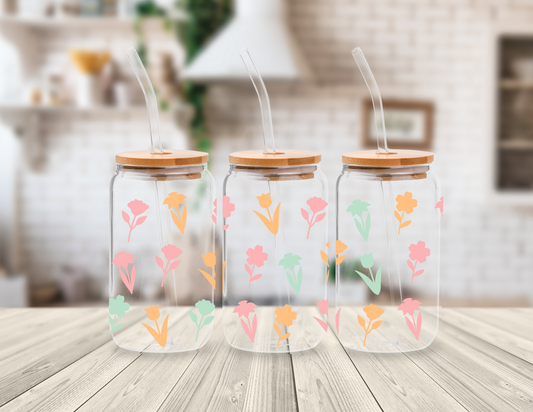 SPRING FLOWERS 16 OZ UV DTF CUP WRAP