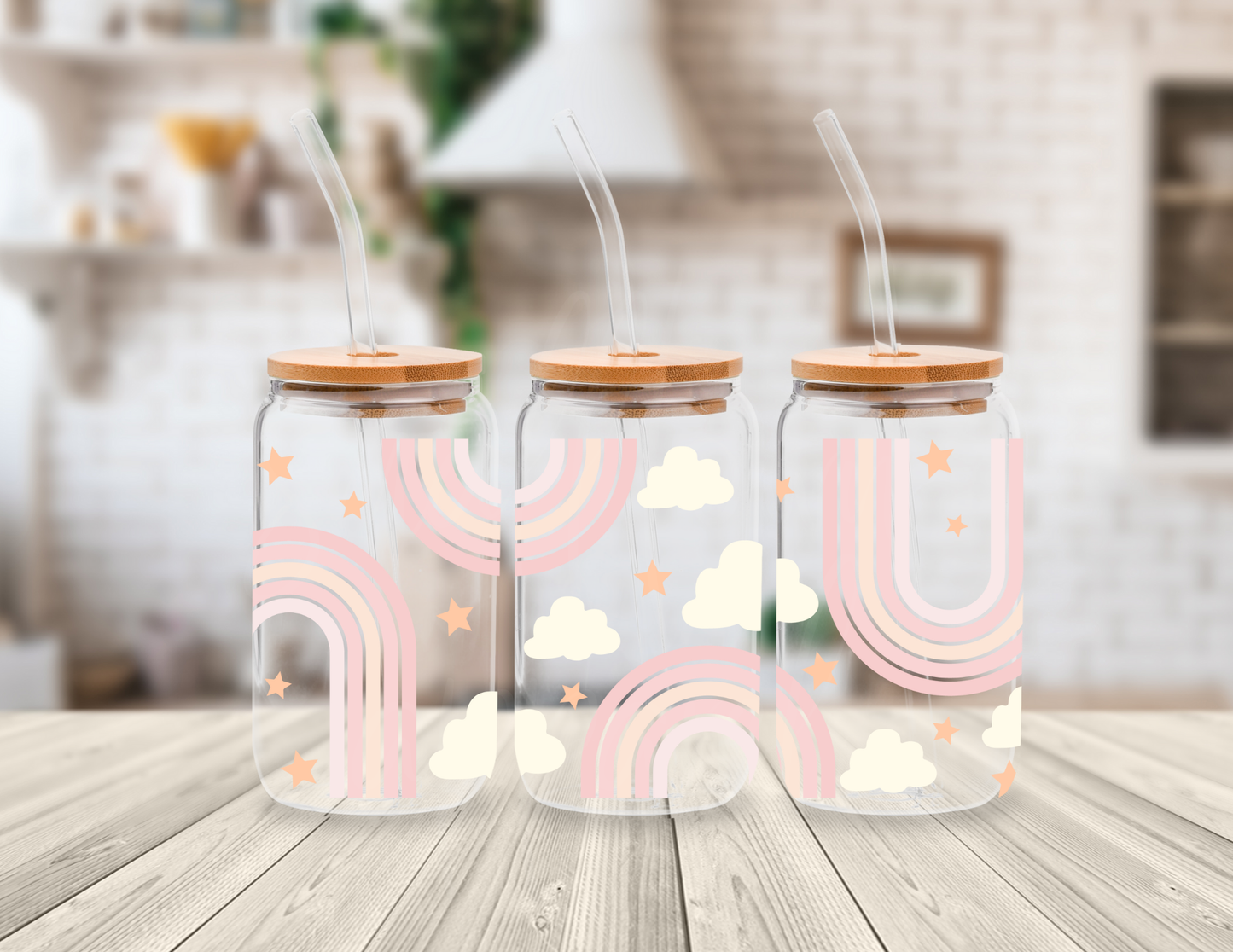 BOHO RAINBOWS 16 OZ UV DTF CUP WRAP