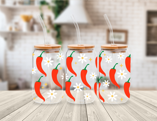 SPICY PEPPERS 16 OZ UV DTF CUP WRAP