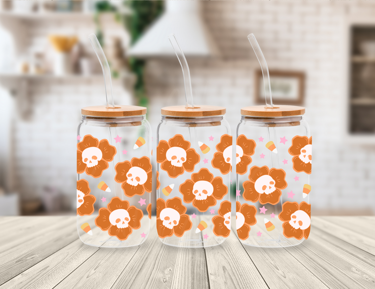 SPOOKY FLOWERS 16 OZ UV DTF CUP WRAP