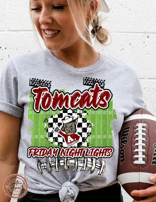 TOMCATS FRIDAY NIGHT LIGHTS CHECKERED