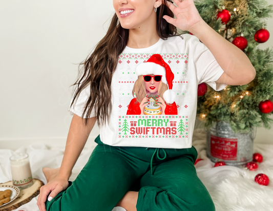 RED GREEN MERRY SWIFTMAS DTF TRANSFER