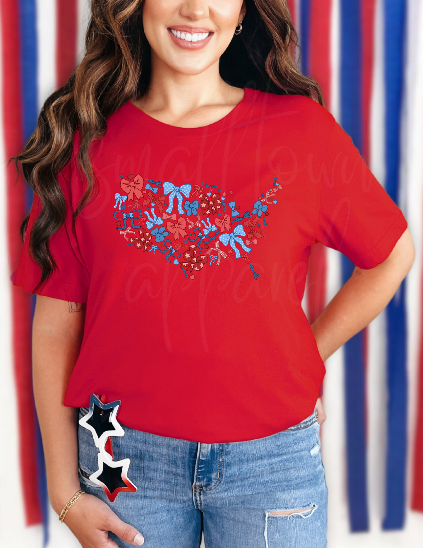 CUTE USA MAP 4TH JULY DTF TRANSFER