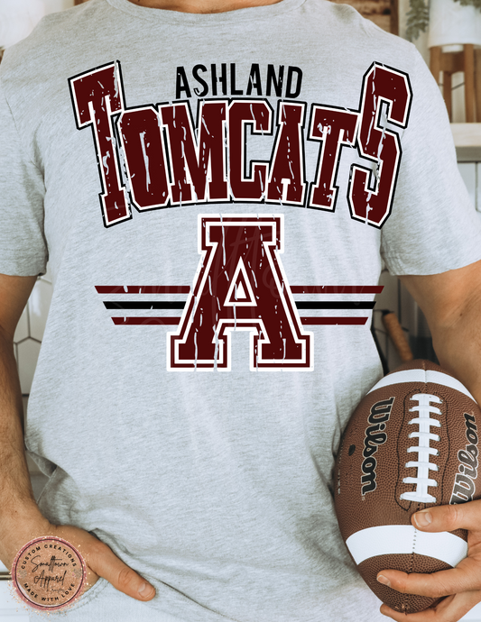 ASHLAND TOMCATS RETRO-BURGUNDY