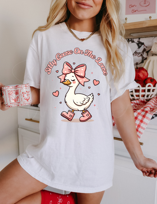 GOOSE PINK BOW  DTF TRANSFER
