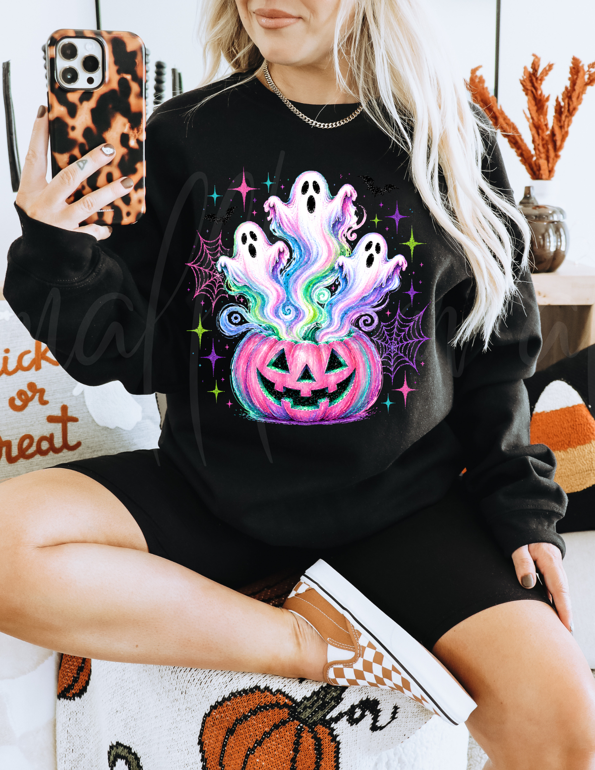 SPOOKY NEON GHOST DTF TRANSFER