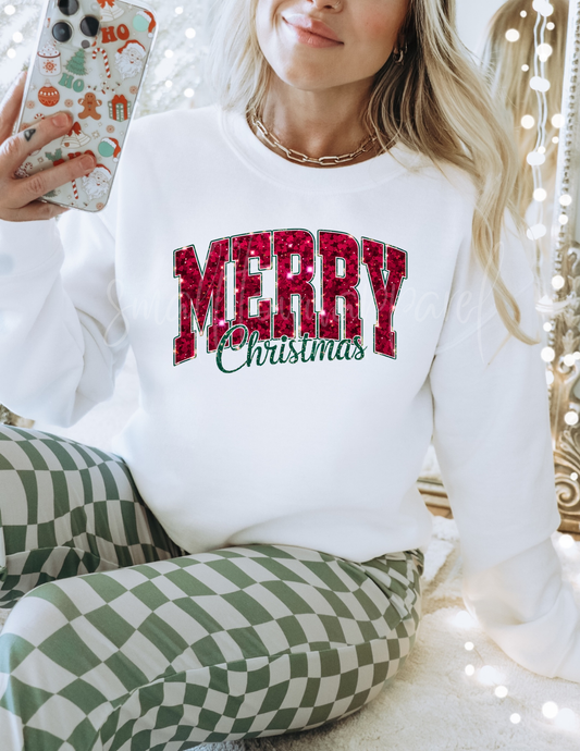 SPARKLY MERRY CHRISTMAS DTF TRANSFER