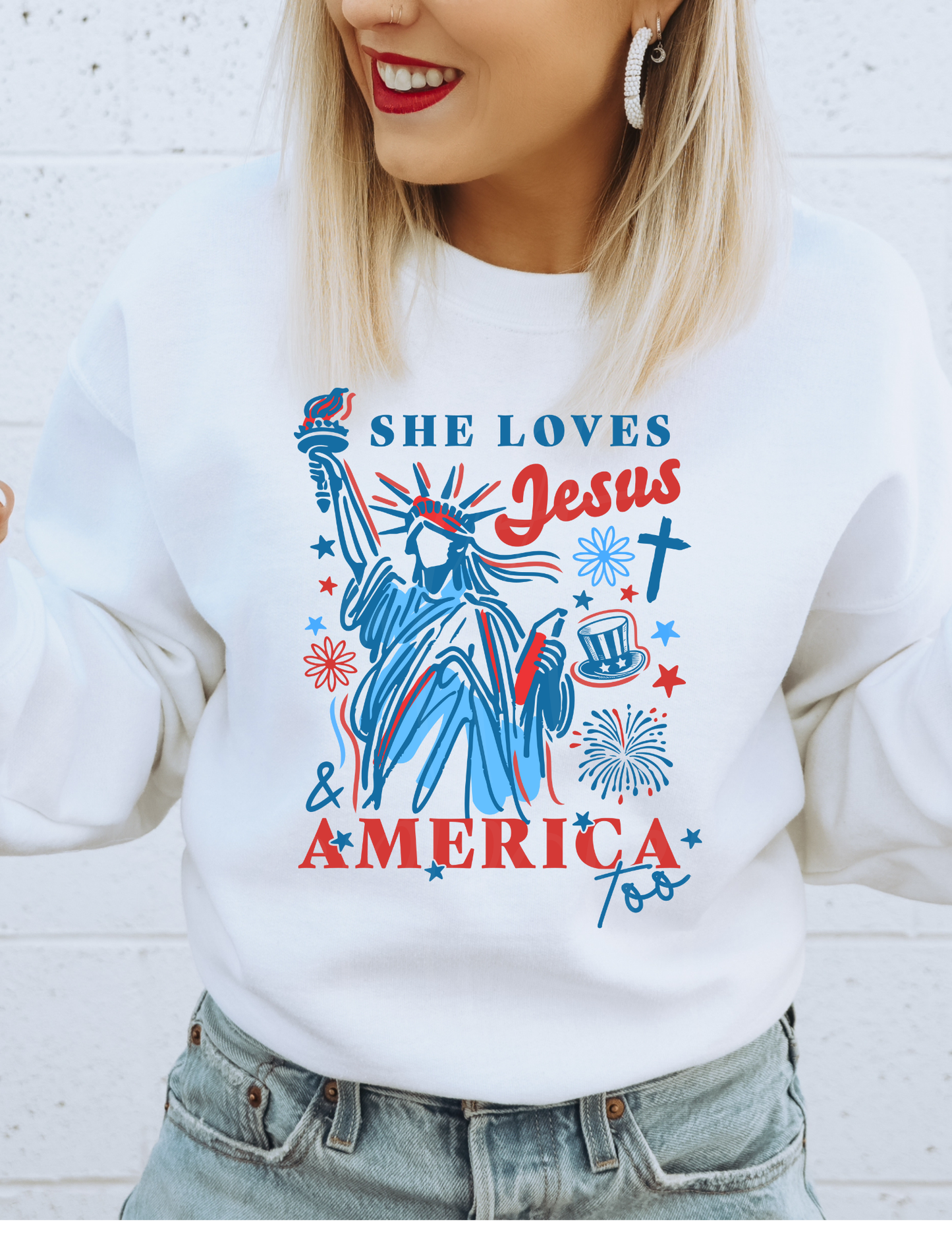 LOVE JESUS AND AMERICA 4TH JULY DTF TRANSFER
