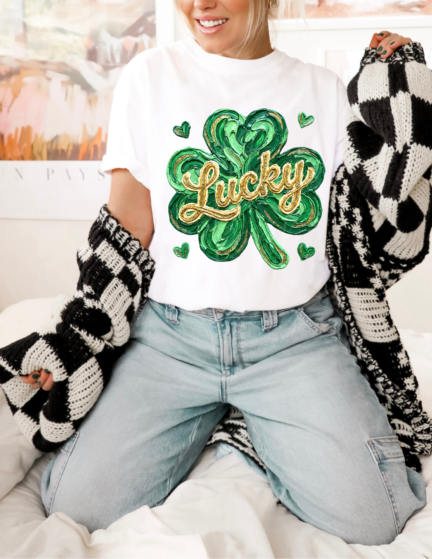 ST PATRICK LUCKY CLOVER 4 DTF TRANSFER