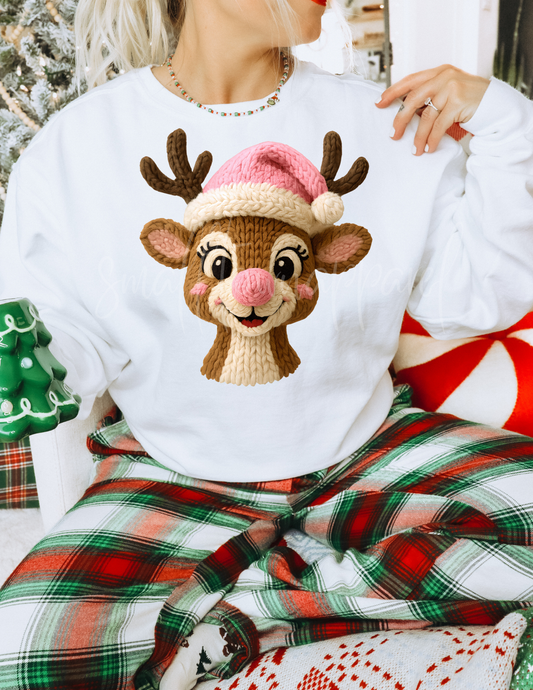 CHRISTMAS REINDEER HEAD DTF TRANSFER