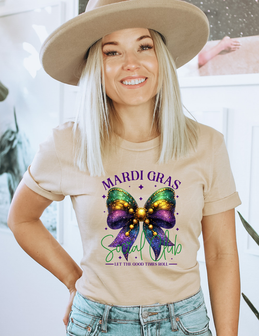 MARDI GRAS BOW DTF TRANSFER