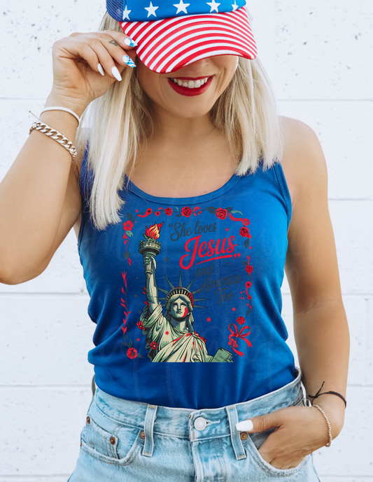 STATUE OF LIBERTY 4TH JULY DTF TRANSFER