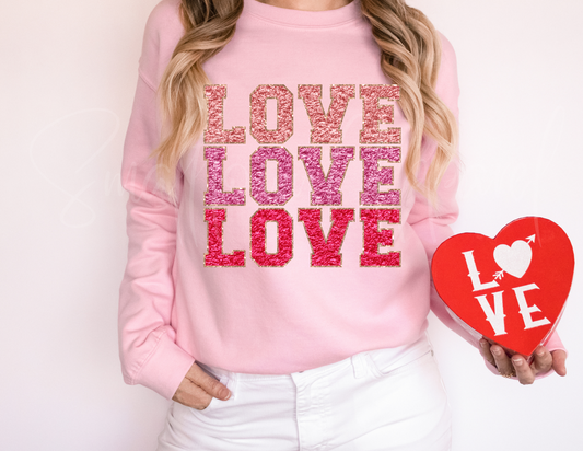 FAUX SEQUIN LOVE DTF TRANSFER