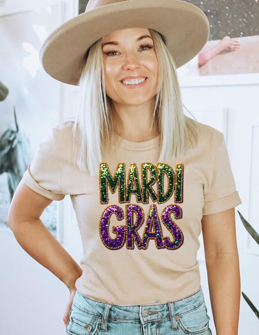 PURPLE/GREEN MARDI GRAS DTF TRANSFER