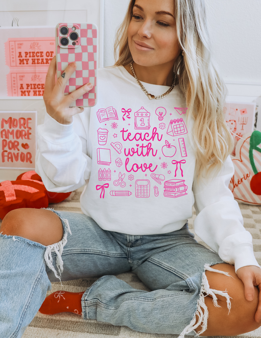 TEACH WITH LOVE  DTF TRANSFER