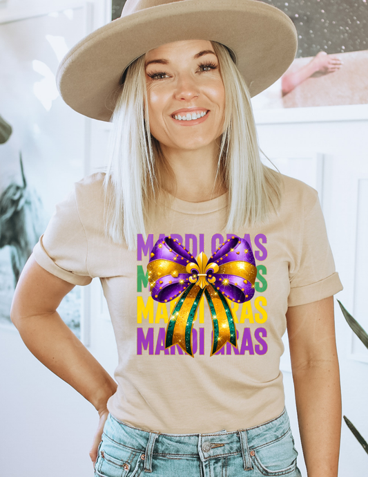BOW MARDI GRAS DTF TRANSFER