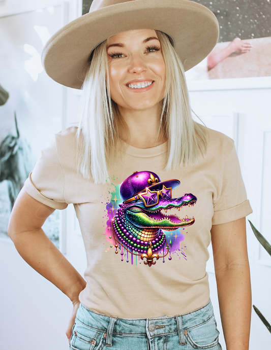 MARDI GRAS CROC DTF TRANSFER