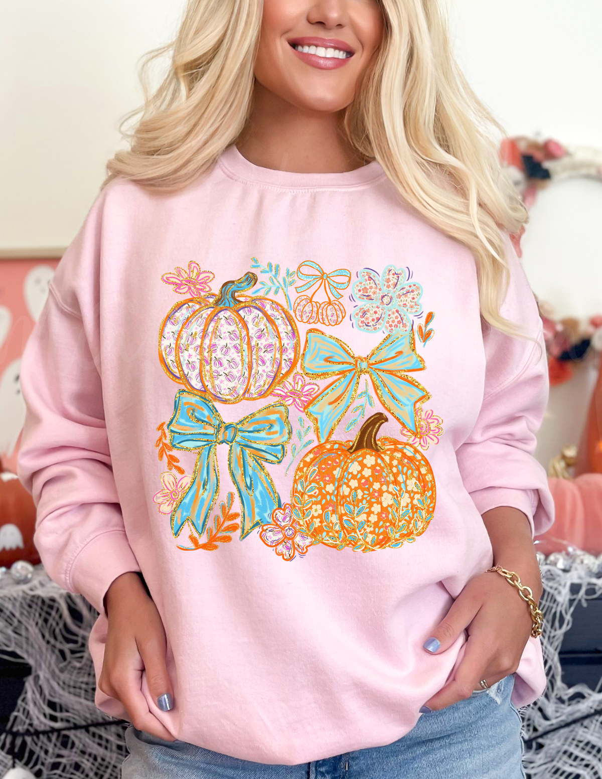 BOWS AND PUMPKINS DTF TRANSFER
