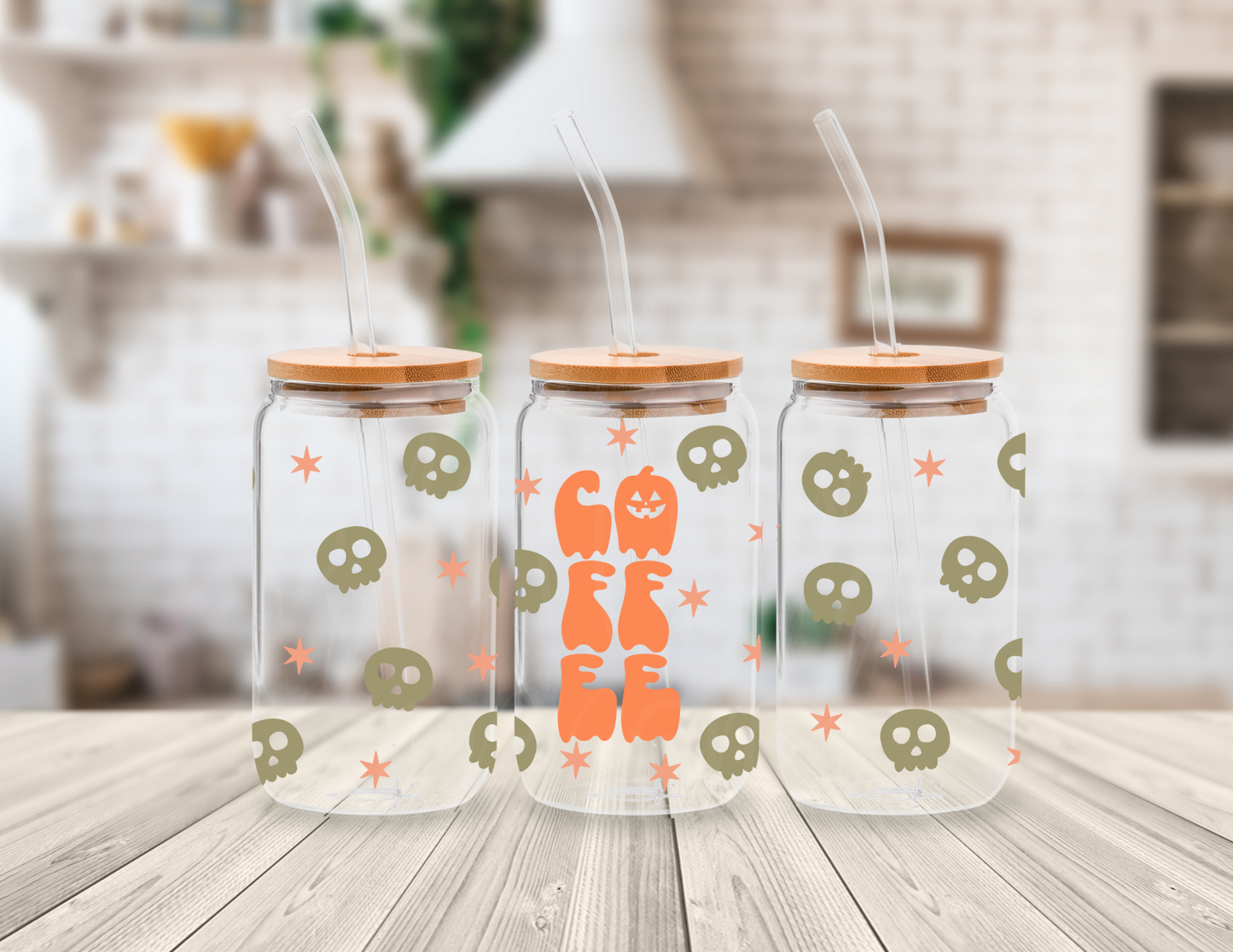 SPOOKY COFFEE 16 OZ UV DTF CUP WRAP