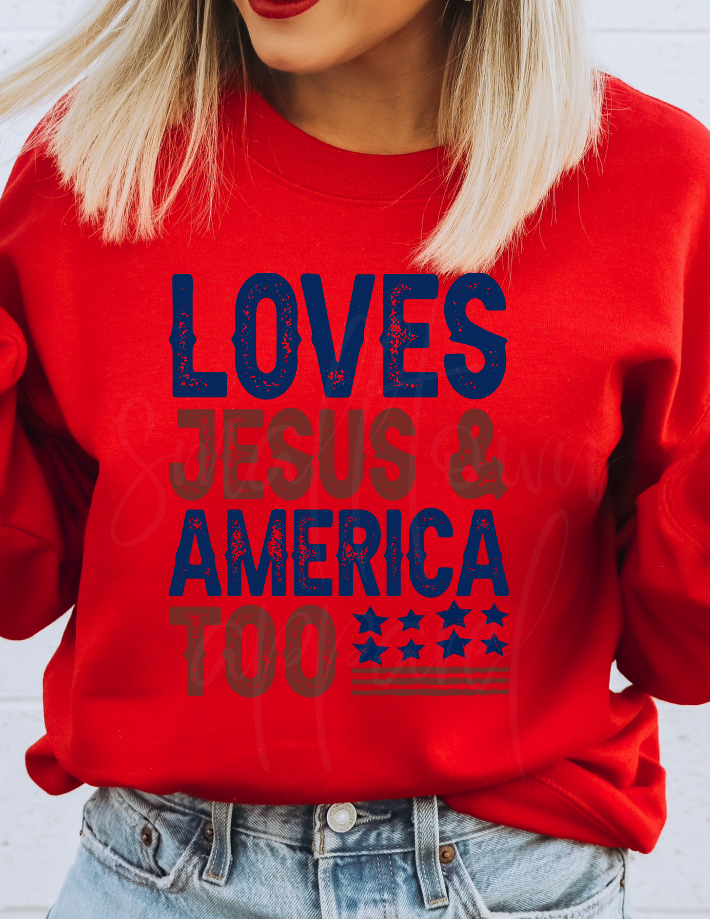 LOVE JESUS 4TH JULY DTF TRANSFER