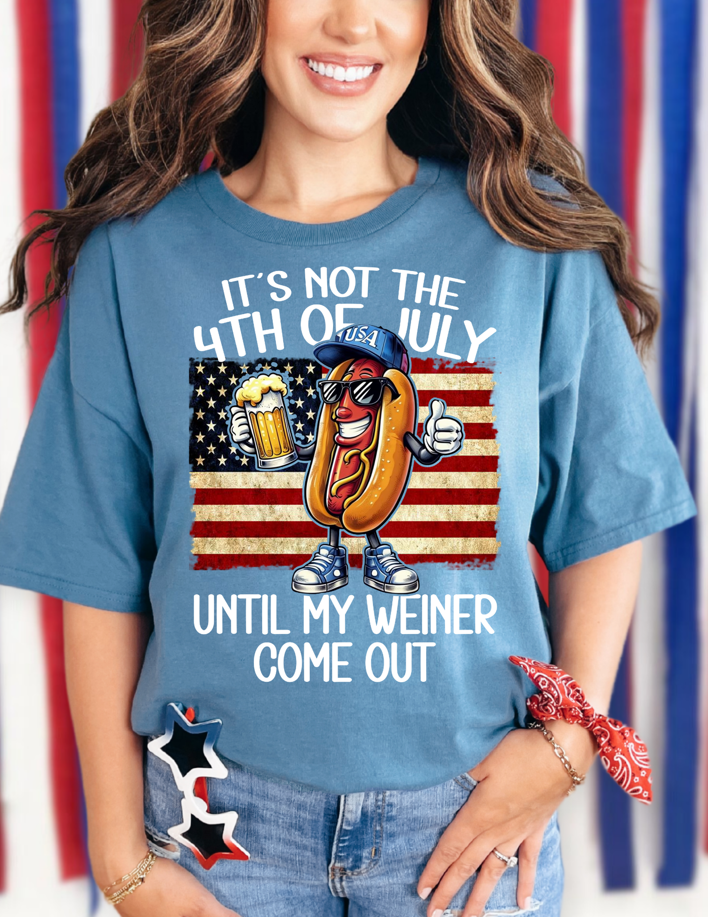 HOTDOG FUNNY  4TH JULY DTF TRANSFER