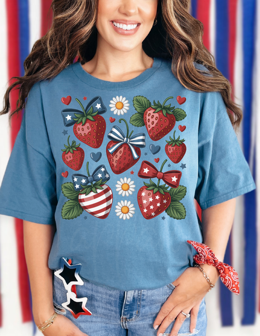 STRAWBERRY BOW 4TH JULY DTF TRANSFER