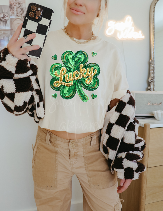 ST PATRICK  LUCKY CLOVER 3 DTF TRANSFER