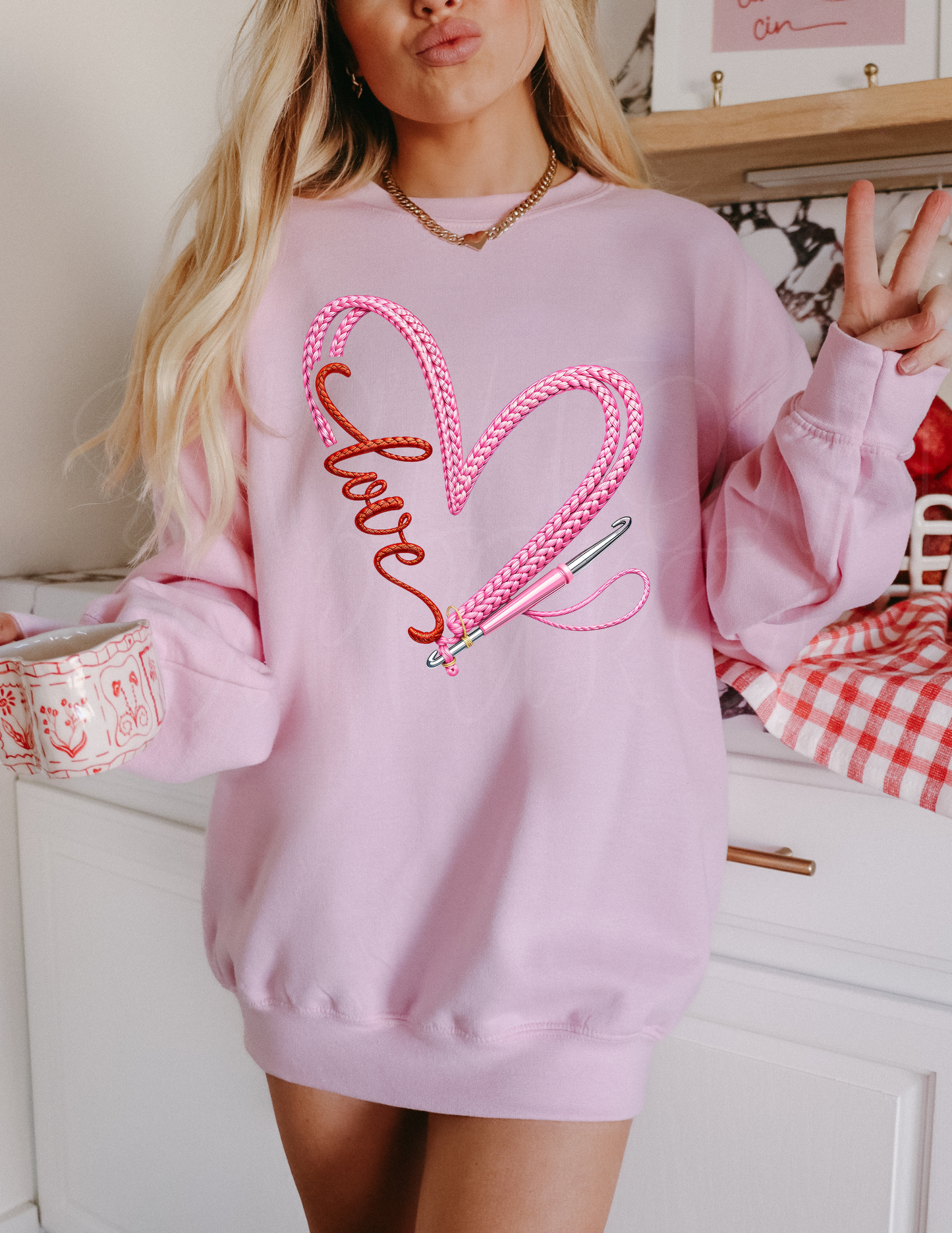 LOVE PINK HEART DTF TRANSFER