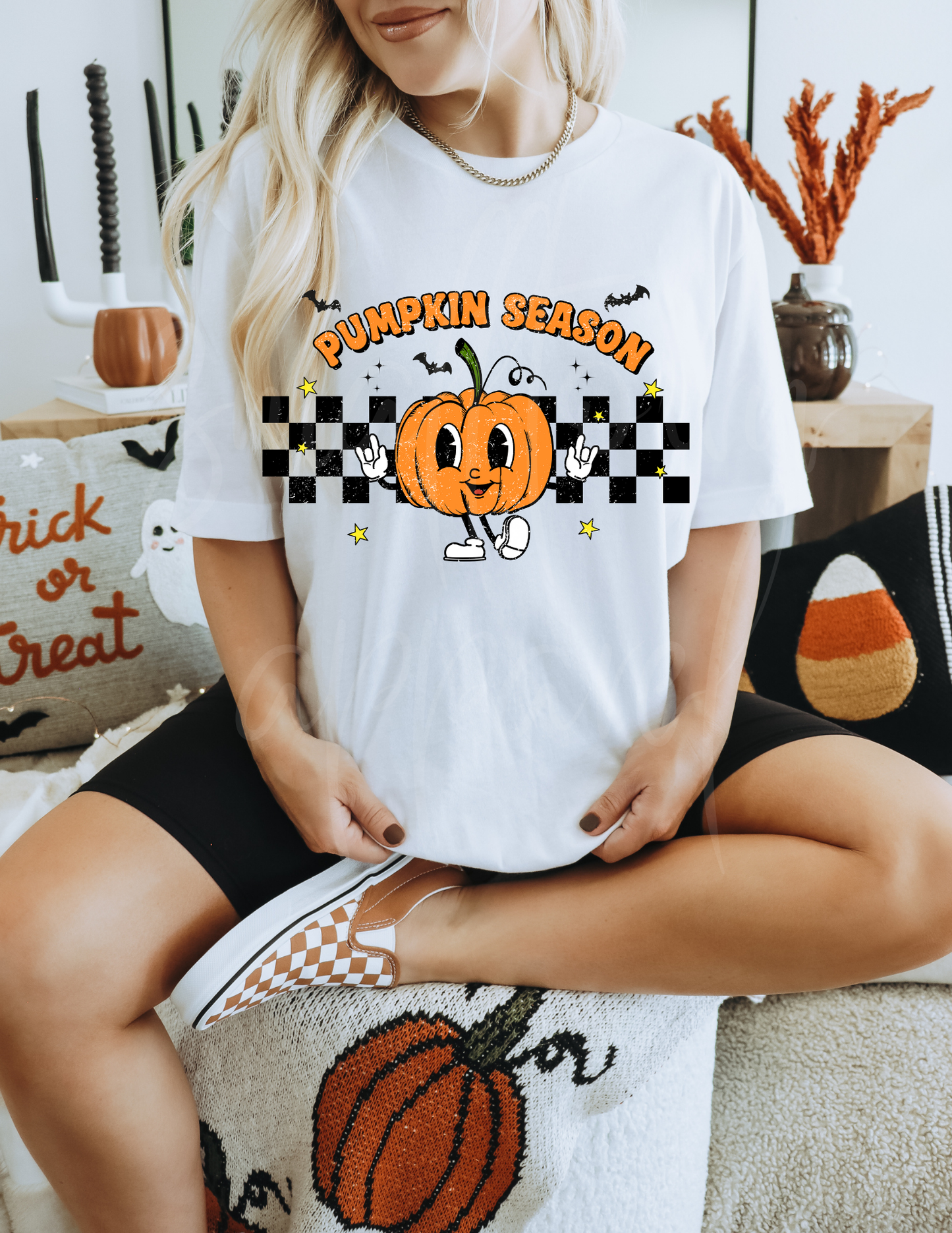 PUMPKIN SEASON CHECKERBOARD DTF TRANSFER