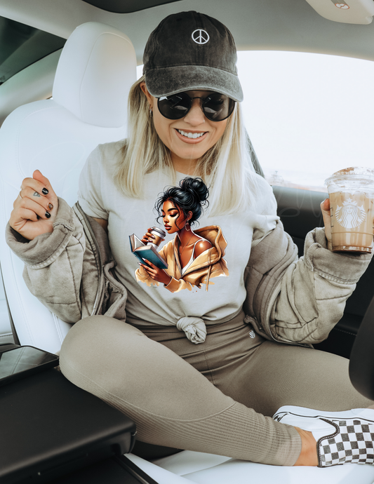 BOOK/COFFEE GIRL DTF TRANSFER