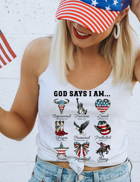 GOD SAYS I AM WESTERN DTF TRANSFER
