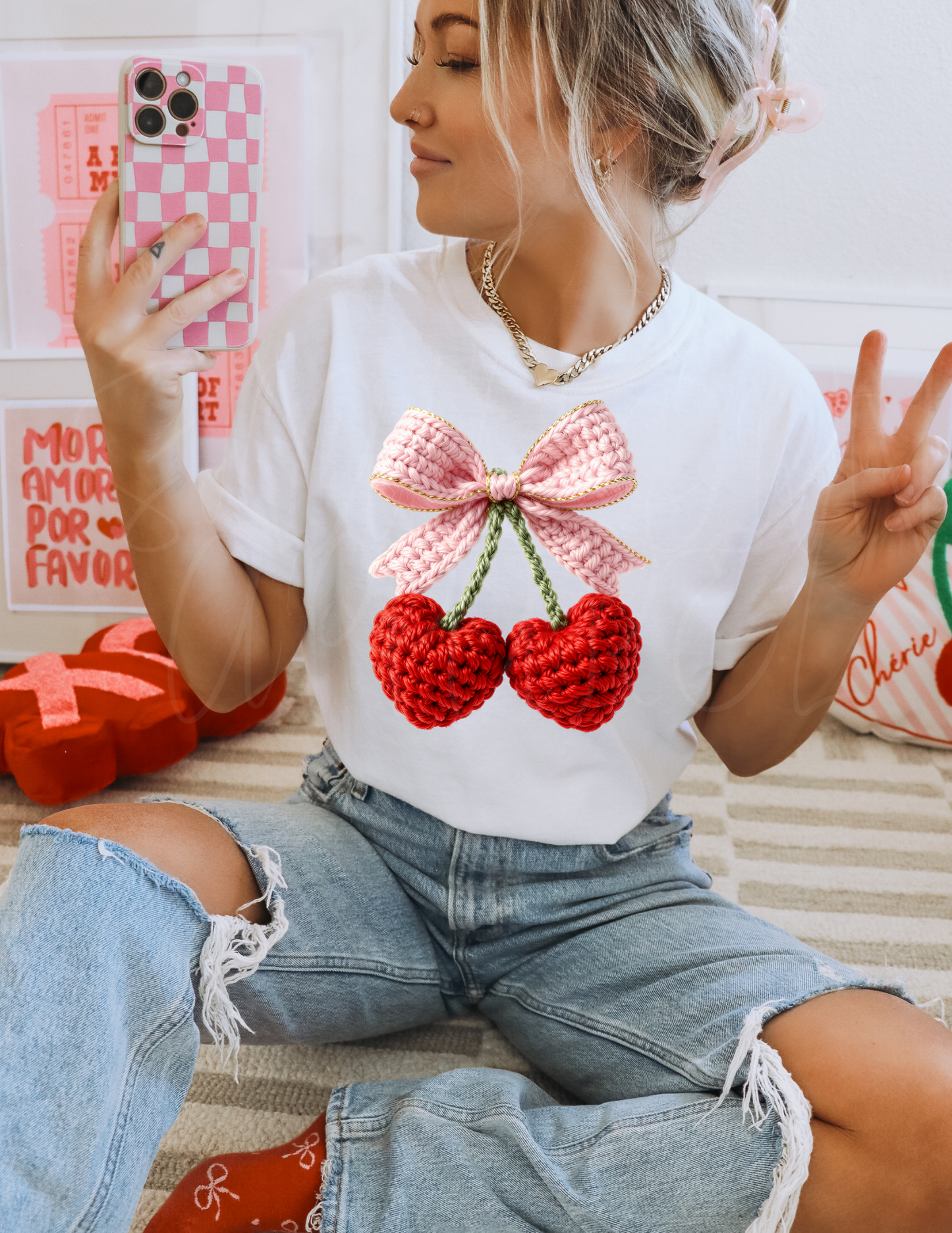 CHERRY HEARTS DTF TRANSFER