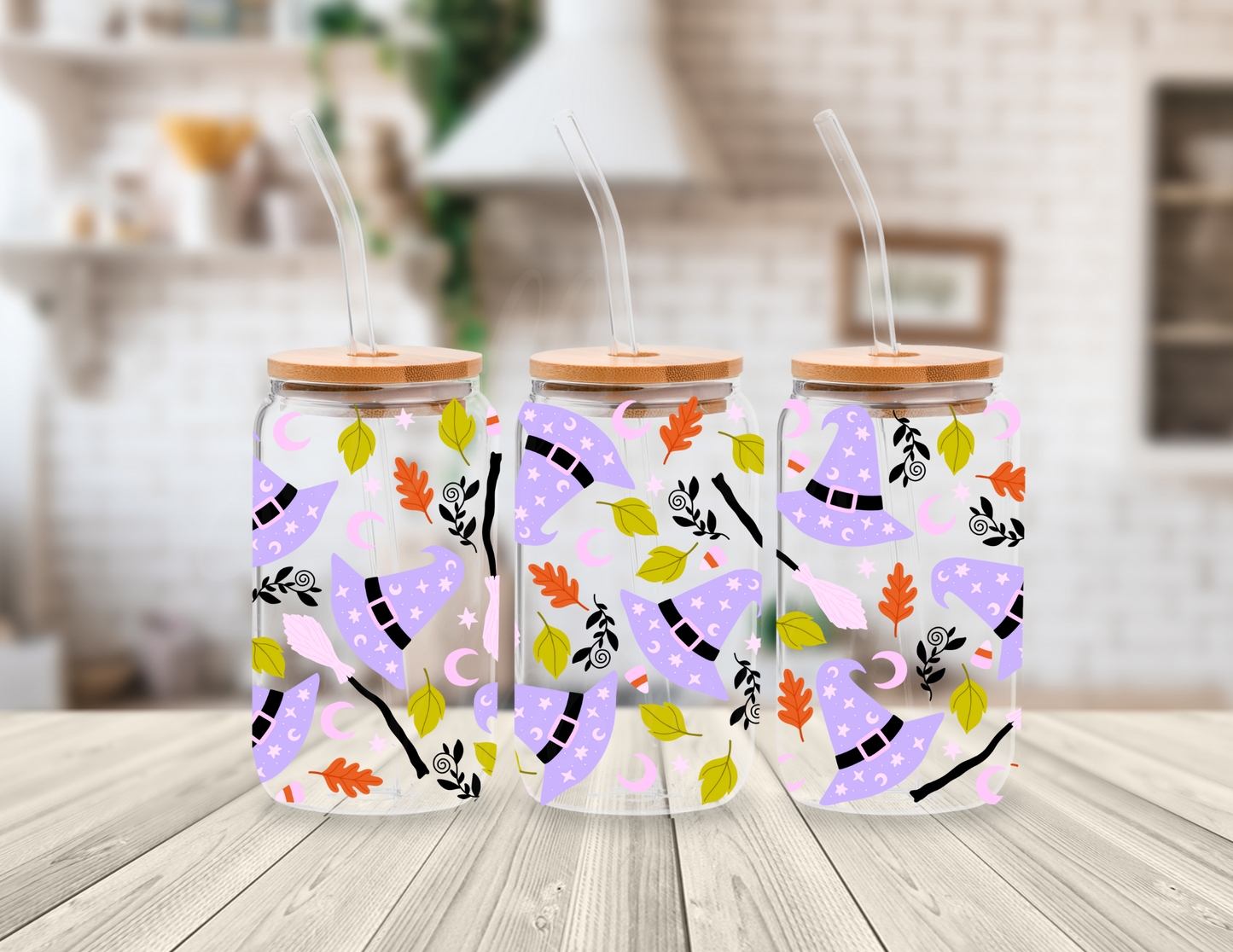 SCARY WITCH HAT  16 OZ UV DTF CUP WRAP