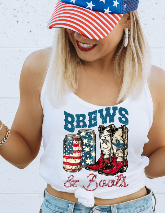 BREWS AND BOOTS DTF TRANSFER
