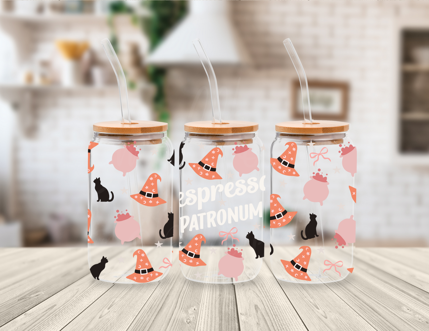 CUTE ESPRESSO HALLOWEEN 16 OZ UV DTF CUP WRAP