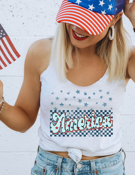 STAR SPARKLY AMERICA DTF TRANSFER