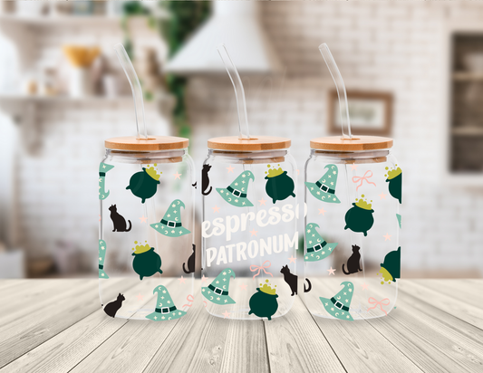 GREEN HALLOWEEN ESPRESSO 16 OZ UV DTF CUP WRAP