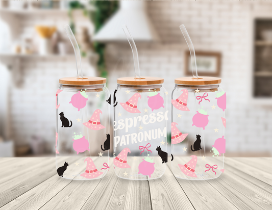 PINK HALLOWEEN ESPRESSO 16 OZ UV DTF CUP WRAP