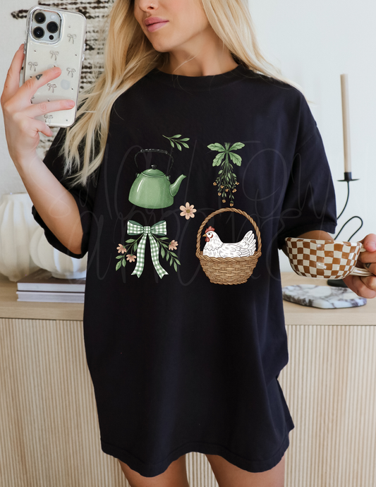 TEA BOW CHICKEN DTF TRANSFER