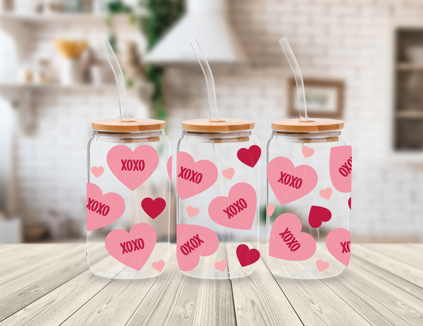 VALENTINES HEARTS 16 OZ UV DTF CUP WRAP