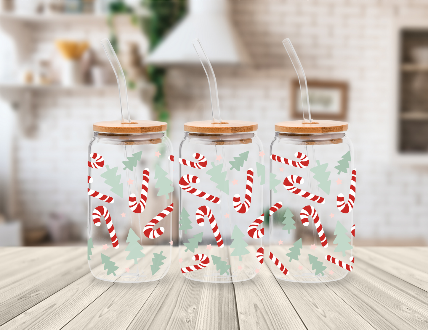 SWEET CANDY CANE 16 OZ UV DTF CUP WRAP
