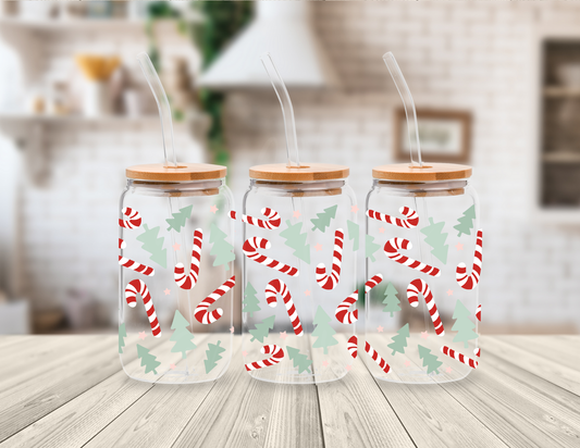 SWEET CANDY CANE 16 OZ UV DTF CUP WRAP
