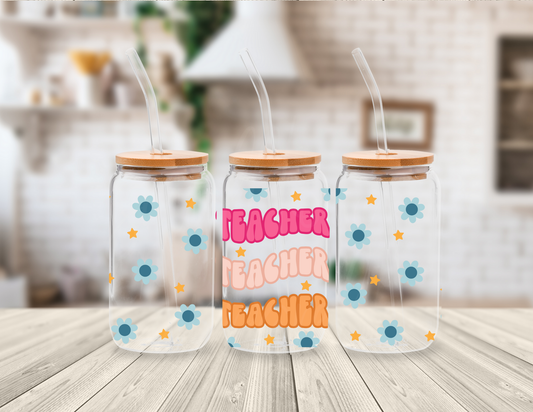 CUTE TEACHER 16 OZ UV DTF CUP WRAP