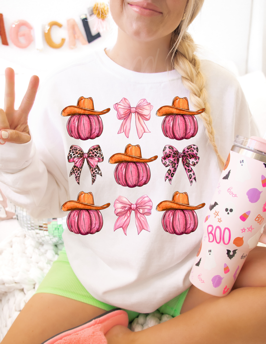 PINK COWGIRL PUMPKIN DTF TRANSFER